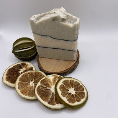 green clay and shea butter salt soap