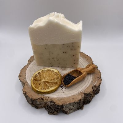 lemon and poppy seed soap